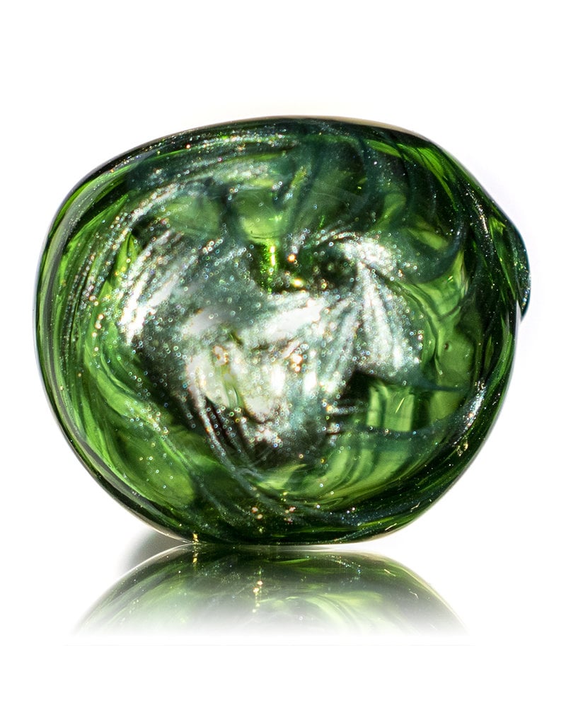 4 Glass Pipe Dry Unobtainium Swirl on GREEN by RG Glass - Witch DR