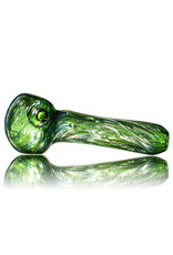 4" Glass Pipe Dry Unobtainium Swirl on GREEN by RG Glass