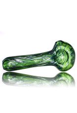 4" Glass Pipe Dry Unobtainium Swirl on GREEN by RG Glass