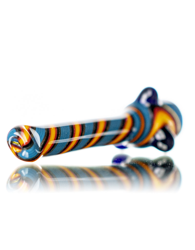 Gurk 4" Fully Worked Dichro Accented Lined Glass Chillum E by GURK Glass