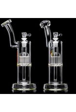Leisure 12" 14mm Water Bong Double Bubs with  removable downstem and matching slide by Leisure Glass