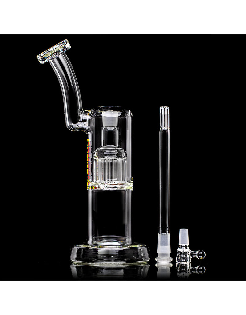 Leisure 12" 14mm Water Bong Double Bubs with  removable downstem and matching slide by Leisure Glass