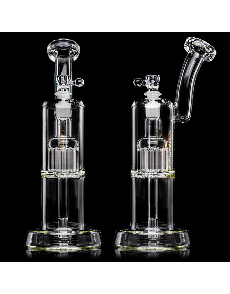 Leisure 12" 14mm Water Bong Double Bubs with  removable downstem and matching slide by Leisure Glass