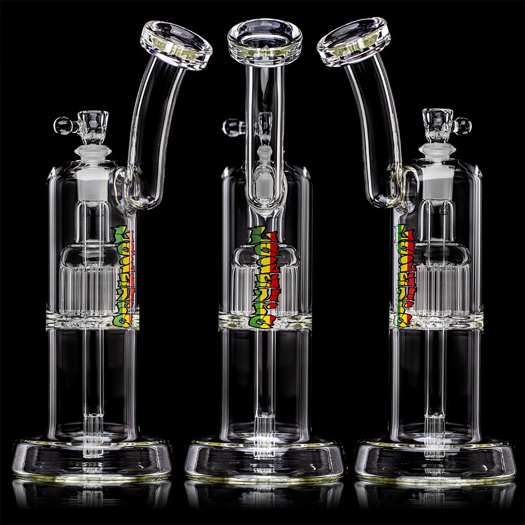 12" 14mm Water Bong Double Bubs with removable downstem and slide