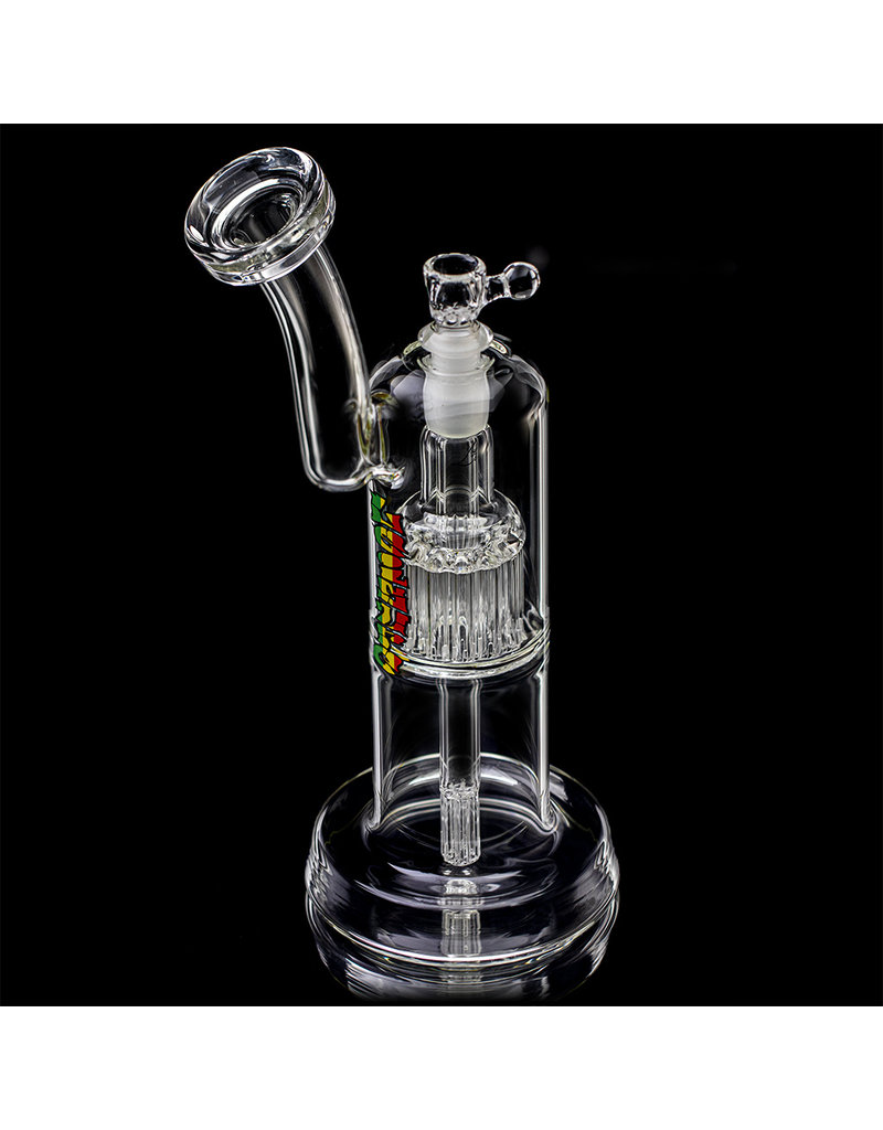 Leisure 12" 14mm Water Bong Double Bubs with  removable downstem and matching slide by Leisure Glass