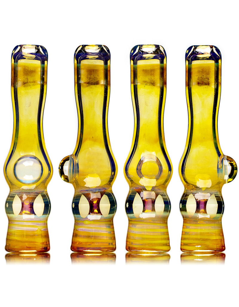 Golden color glass chillum weed smoking free shipping