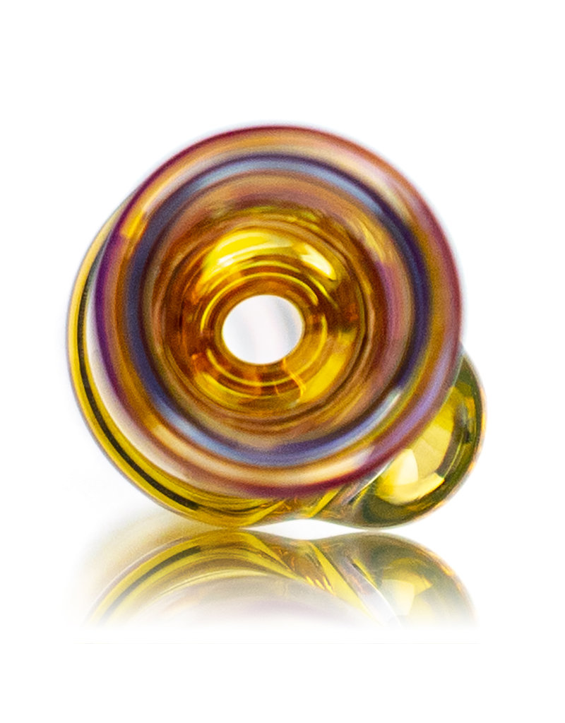 Key Glass Co 4" Gold Fume Glass Chillum with Fume Wrap Accented Bowl by KGC