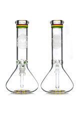 HVY Glass 14mm 12" 50x5mm Rasta Colors' Beaker Bong with downstem and slide by HVY Glass (A)
