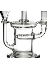 14mm 9" Clear Glass Recycler Dab Rig with 15 hole Gridded Inline Perc by Naples Glass