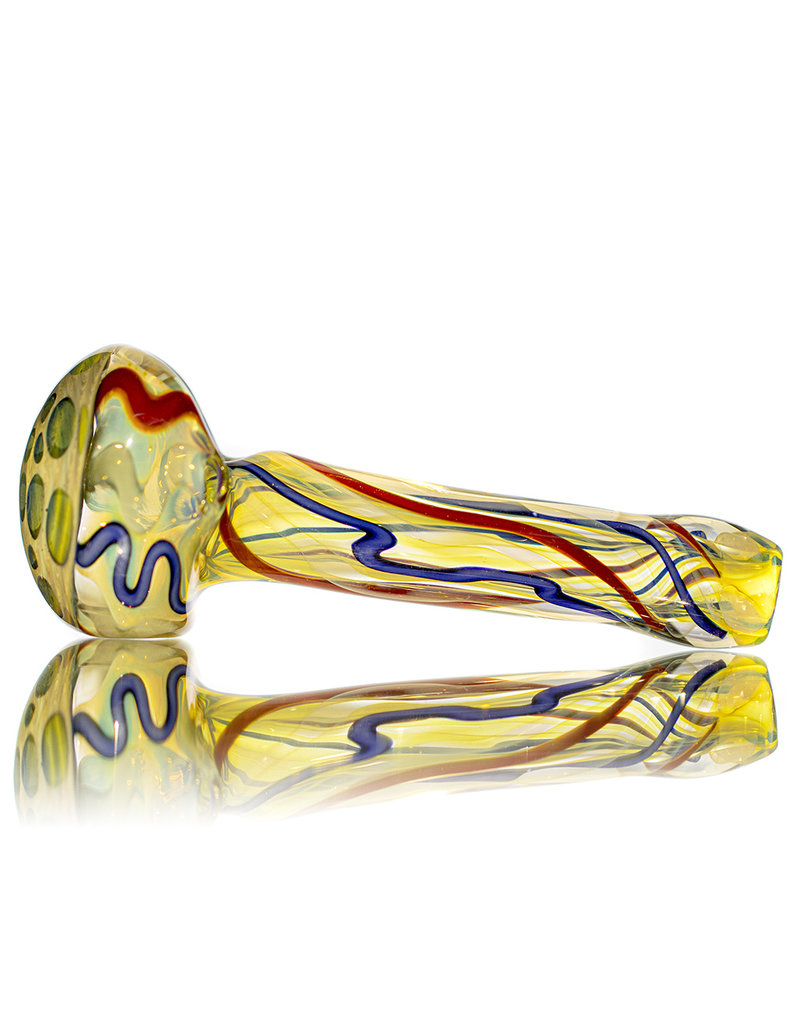 5" Glass Dry Pipe Inside Out Lined Fume (E) Honeycomb Cap by EKG Glass