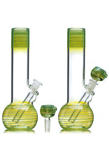 9" Fume Accented GREEN Level 2 Kamper Water Bong with Slide by Trident Glass