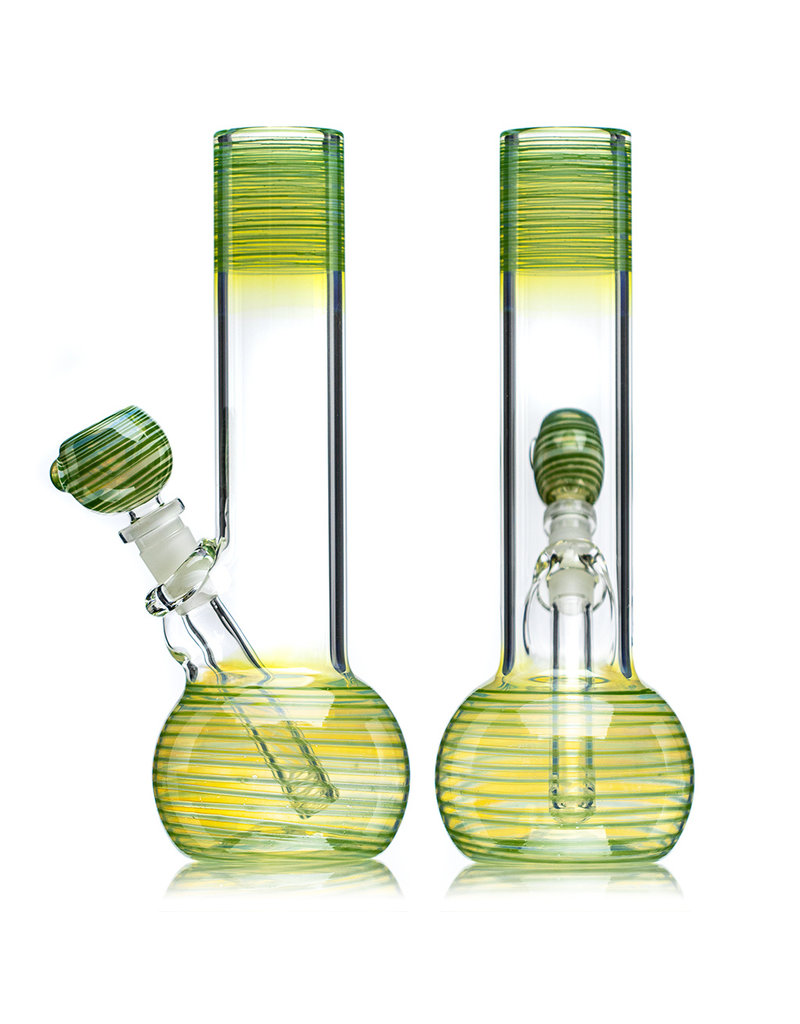9" Fume Accented GREEN Level 2 Kamper Water Bong with Slide by Trident Glass