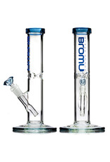 12" 14mm 50x5 Straight Bong Rainbow Series Blue Stardust with SKY BLUE Logo Accent, downstem and slide by BLOWN