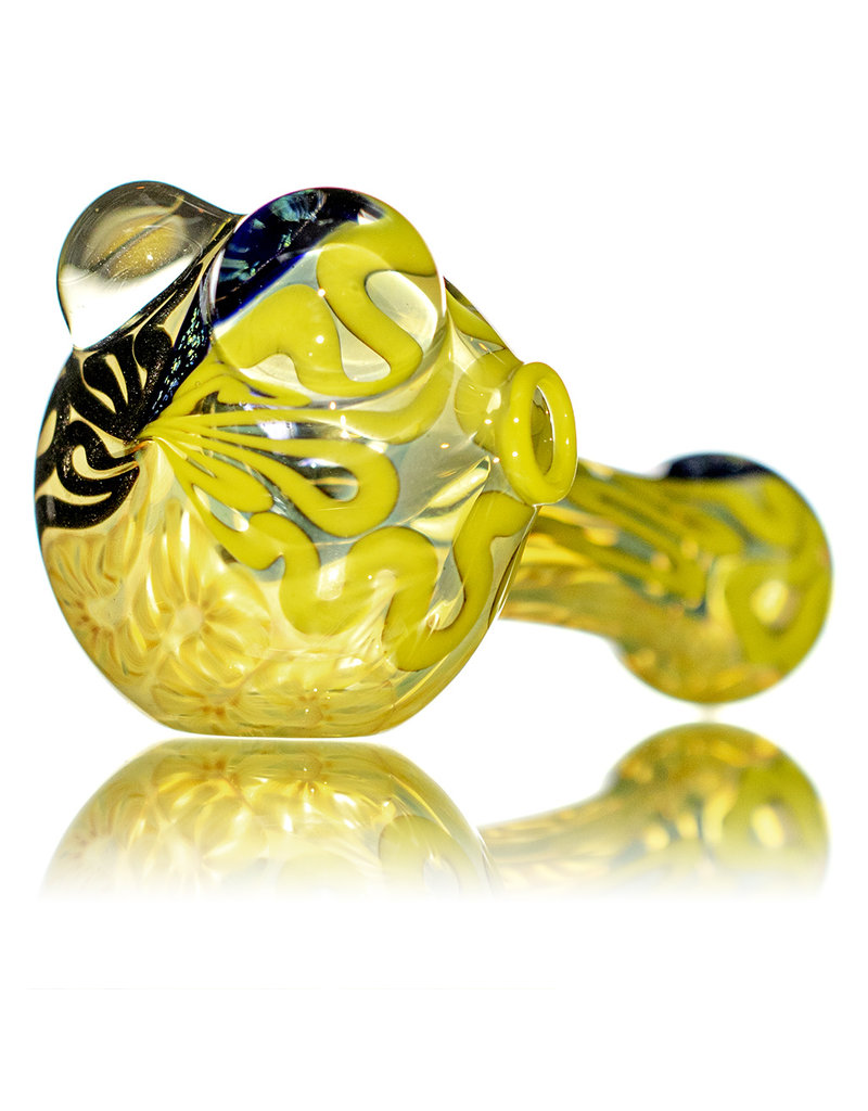 4" Glass Dry Pipe Fully Worked Dichro Inside Out L by GFL Glass