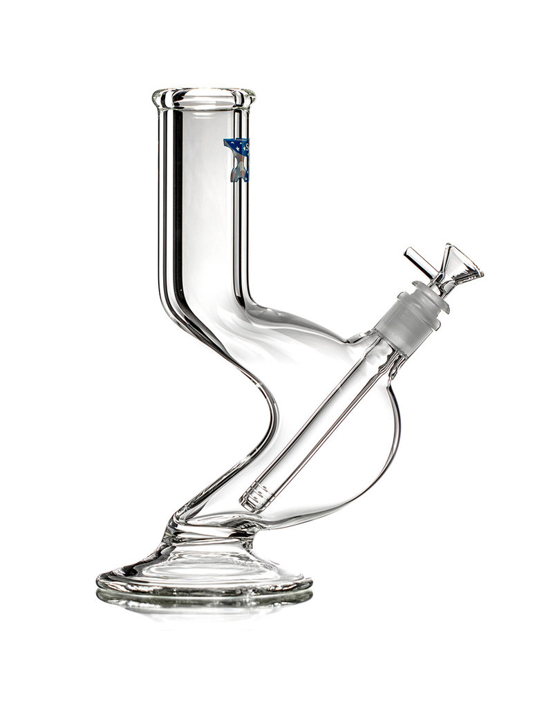 10" 14mm 50x9 Small Clear Glass Zong Bong by SOLID Glass