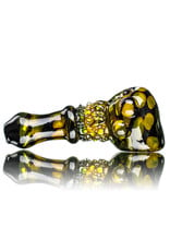 Koy Glass 4" Glass Pipe Black Fume Princess by Koy Glass