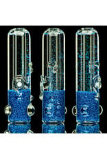 3" Blue Glitter Glass Chillum Onie by Hitide Glassworks