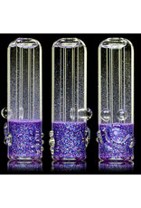 3" Purple Glitter Glass Chillum Onie by Hitide Glassworks