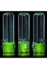 3" Green Glitter Glass Chillum Onie by Hitide Glassworks