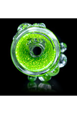 3" Green Glitter Glass Chillum Onie by Hitide Glassworks