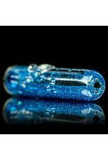 3" Blue Glitter Glass Chillum Onie by Hitide Glassworks