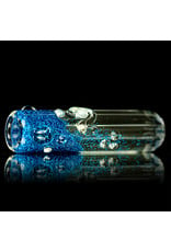 3" Blue Glitter Glass Chillum Onie by Hitide Glassworks