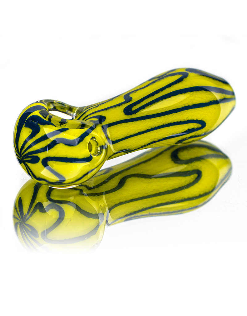 4" Glass Dry Pipe Inside Out Squiggles Pipe (A) by Cali Glass