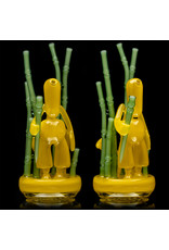 Danny Camp 9A6.1 Ghost Yellow w/ Asian Green over Glue Stick Bamboo Double Drain Rice Tender Set Danny Camp