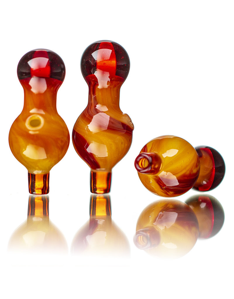 25mm Marbled Peaches and Cream Glass Bubble Carb Cap by Messy Glass