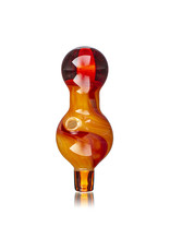 25mm Marbled Peaches and Cream Glass Bubble Carb Cap by Messy Glass