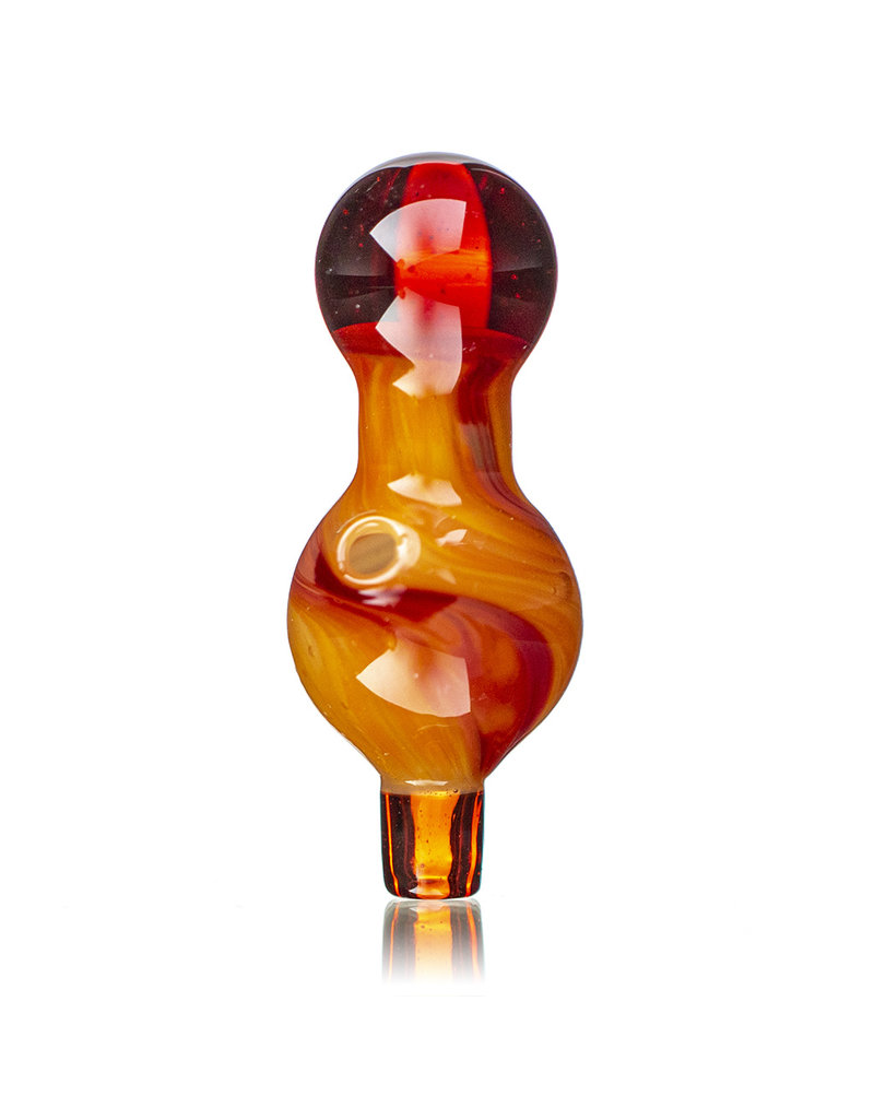 25mm Marbled Peaches and Cream Glass Bubble Carb Cap by Messy Glass