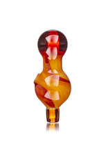 25mm Marbled Peaches and Cream Glass Bubble Carb Cap by Messy Glass