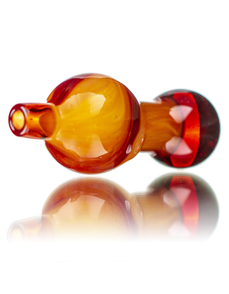 25mm Marbled Peaches and Cream Glass Bubble Carb Cap by Messy Glass