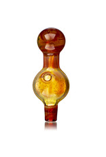 25mm Marbled Strawnana Glass Bubble Carb Cap by Messy Glass