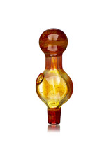 25mm Marbled Strawnana Glass Bubble Carb Cap by Messy Glass