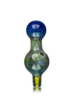 25mm Marbled Blue Dream Glass Bubble Carb Cap by Messy Glass