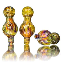 25mm Marbled Pineapple Express Glass Bubble Carb Cap by Messy Glass