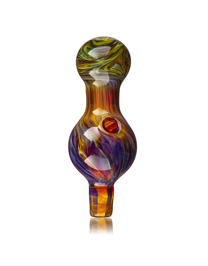 25mm Marbled Purple Haze Glass Bubble Carb Cap by Messy Glass