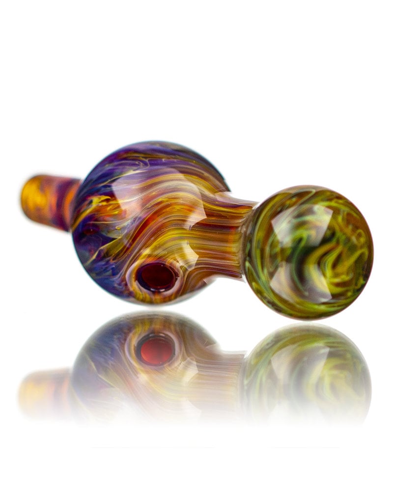 25mm Marbled Purple Haze Glass Bubble Carb Cap by Messy Glass