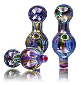 25mm Marbled Purple Urkle Glass Bubble Carb Cap by Messy Glass