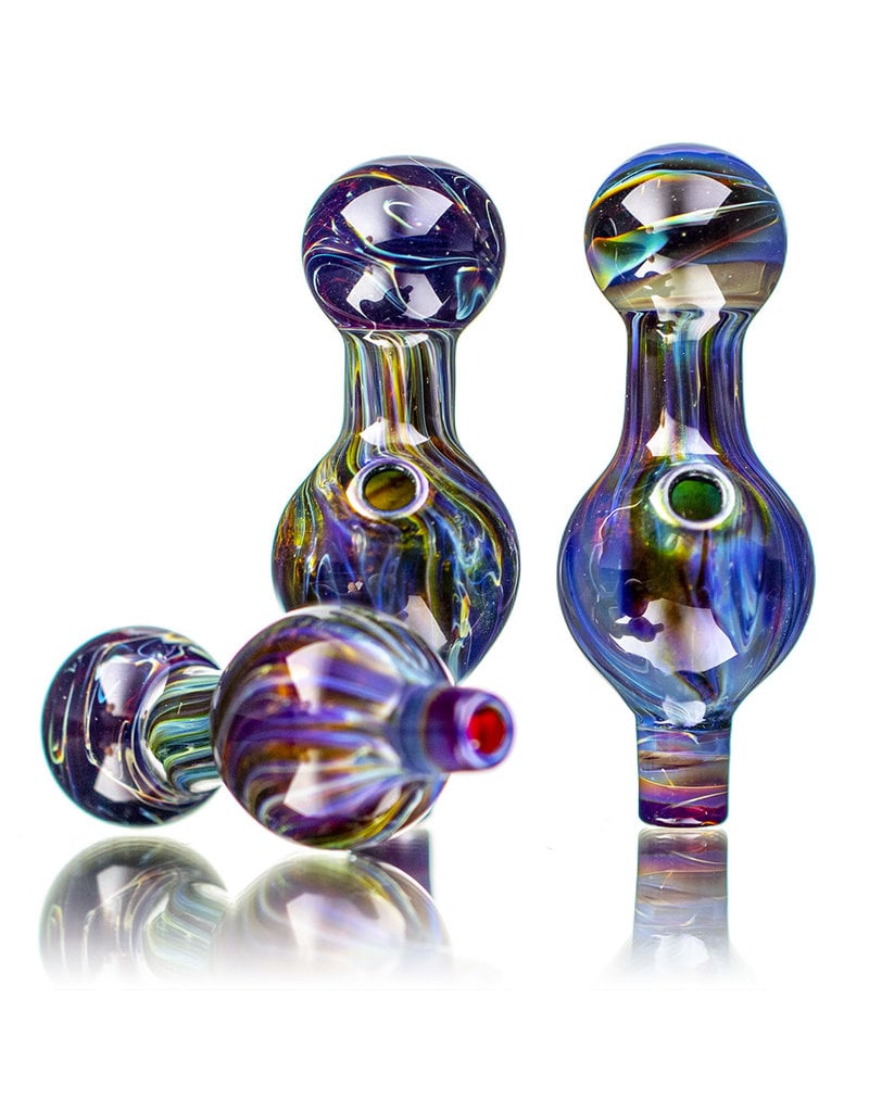 25mm Marbled Purple Urkle Glass Bubble Carb Cap by Messy Glass