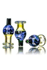 25mm Blue Dream Marbled Glass Bubble Carb Cap by Messy Glass