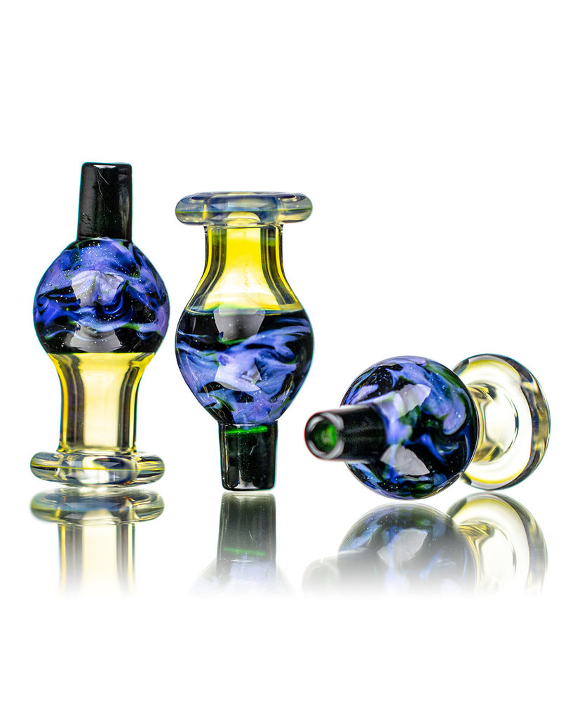 25mm Blue Dream Marbled Glass Bubble Carb Cap by Messy Glass