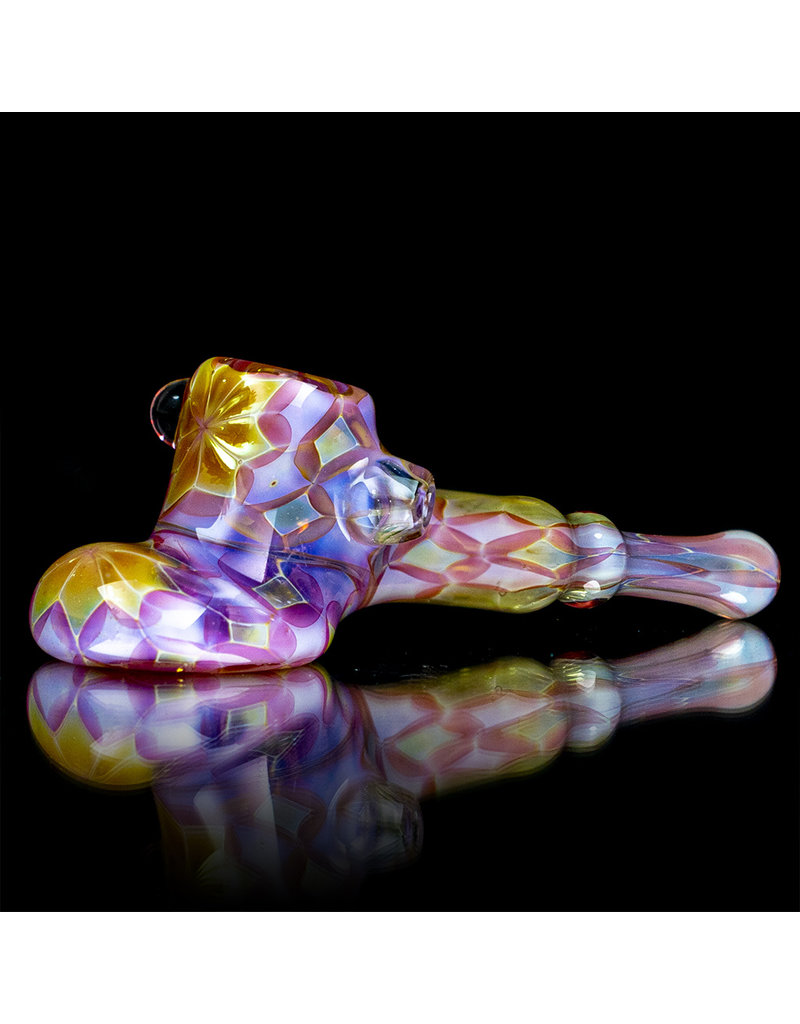 AMP Glass 5" Classic Pink Slyme Gold Decorated Dry Hammer by AMP Glass