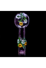 4" Pink Floral Chillum by Diane Gilliam