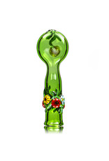 4" Green Floral Chillum by Diane Gilliam