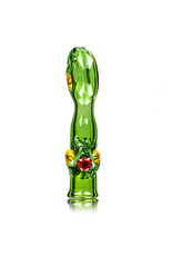 4" Green Floral Chillum by Diane Gilliam