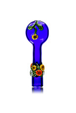 4" Cobalt Floral Chillum by Diane Gilliam