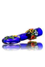 4" Cobalt Floral Chillum by Diane Gilliam