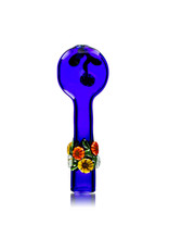 4" Cobalt Floral Chillum by Diane Gilliam